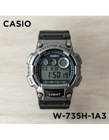 Reloj deportivo hombre Casio W-735H-1A3V Alarma Vibración Superiluminador 10 años batería 100m Water Resist