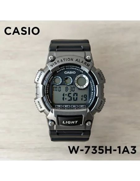 Reloj deportivo hombre Casio W-735H-1A3V Alarma Vibración Superiluminador 10 años batería 100m Water Resist