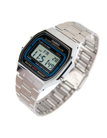 Reloj Casio Retro Classic Collection Plateado A164WA-1V UNISEX 7 años batería luz