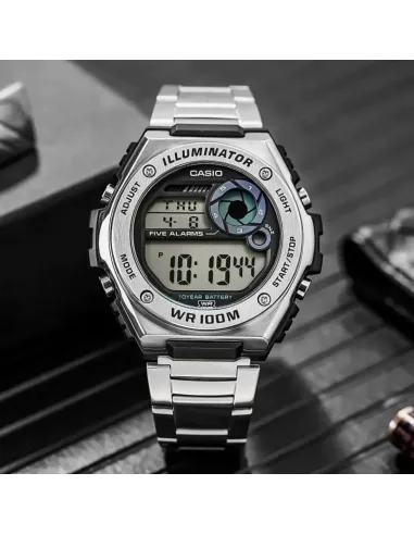 Reloj deportivo hombre Casio MWD-100HD-1AV Hora Mundial 5 Alarmas Despertador 10 años batería