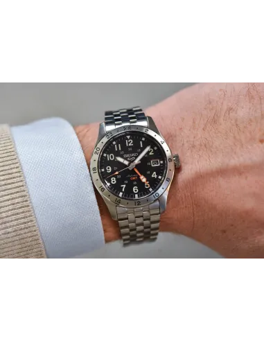 reloj automático hombre Seiko 5 Sports GMT SSK023 Field Style 39.4mm 100m WR  4R34 correa de acero