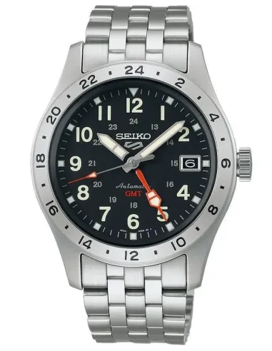 reloj automático hombre Seiko 5 Sports GMT SSK023 Field Style 39.4mm 100m WR  4R34 correa de acero