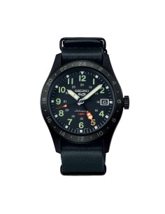 reloj automático hombre Seiko 5 Sports GMT SSK025 Field Style 39.4mm 100m WR  4R34 correa de cuero 2