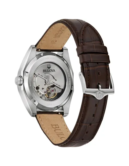 reloj automático hombre Bulova Surveyor 96B427 39mm cristal de zafiro correa de cuero