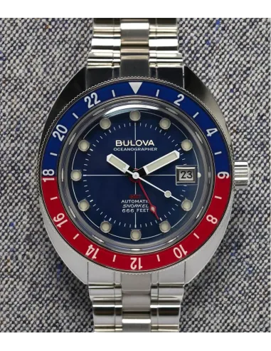reloj automático hombre Bulova Oceanographer Devil Diver GMT 96B405 41mm 200m WR cristal de zafiro correa de acero