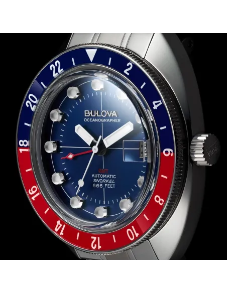 reloj automático hombre Bulova Oceanographer Devil Diver GMT 96B405 41mm 200m WR cristal de zafiro correa de acero