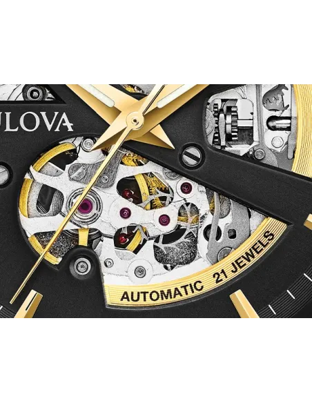 Reloj automático hombre Bulova Futuro Modern 98A203 41mm correa de acero PVD 30m WR