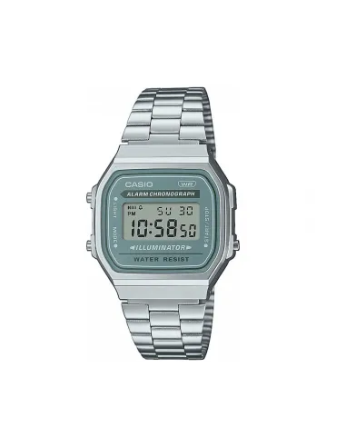 Reloj Casio Vintage A168WA-3A correa acero inoxidable alarma luz