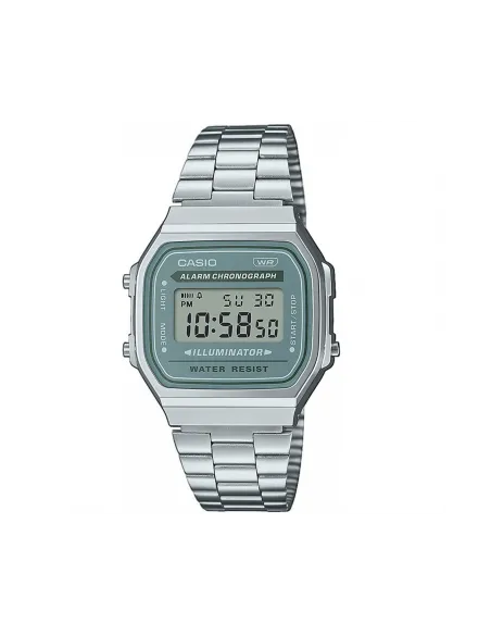 Reloj Casio Vintage A168WA-3A correa acero inoxidable alarma luz