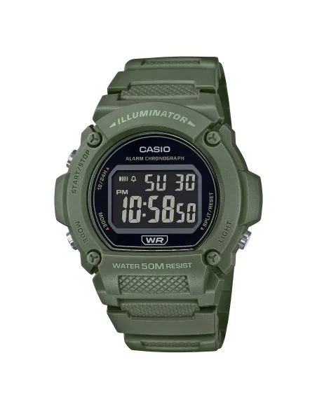 reloj deportivo hombre Casio W-219HC-3BV 50m WR 47.1mm Iluminación LED alarma cronógrafo