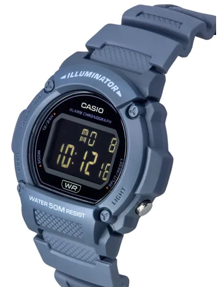 reloj deportivo hombre Casio W-219HC-2BV 50m WR 47.1mm Iluminación LED alarma cronógrafo