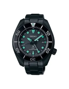 reloj hombre buceo solar Seiko Prospex Solar GMT  The Black Series SBPK007 JDM 45mm 200m WR cristal de zafiro