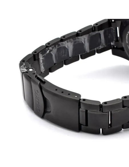 reloj hombre buceo solar Seiko Prospex Solar GMT  The Black Series SBPK007 JDM 45mm 200m WR cristal de zafiro