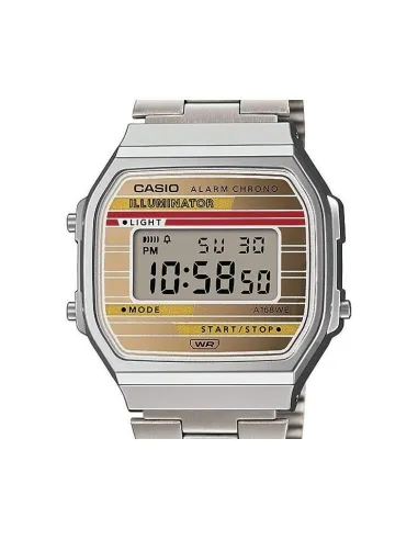 reloj unisex digital vintage Casio A168WEHA-9AJF 38,6 × 36,3mm alarma cronógrafo luz LED