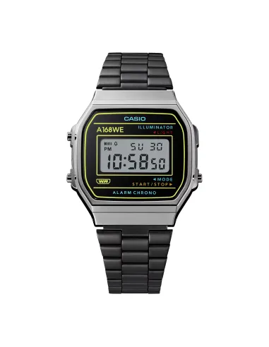 reloj unisex digital vintage Casio A168WEHB-1AJF  38.6 × 36.3mm alarma cronógrafo batería 7 años