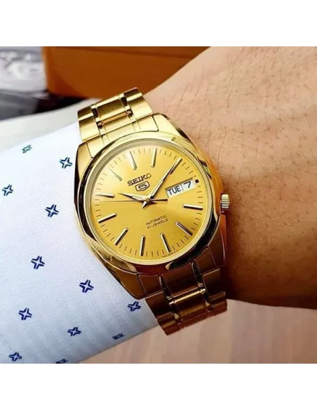 reloj unisex automático Seiko 5 SNKL48K1 38mm 30m WR correa de acero Calibre 7S26