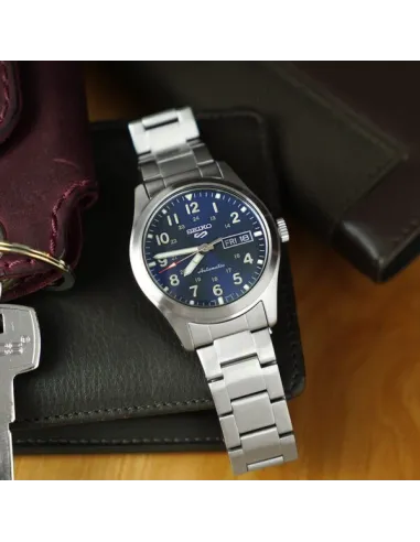 reloj automático hombre Seiko 5 Sports Field SRPG29K1 dial azul 39MM 100m