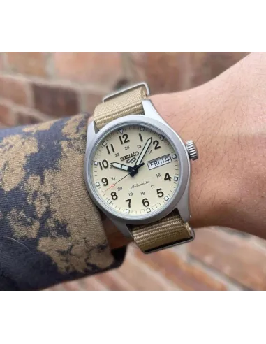 reloj automático hombre   Seiko 5 Sports SRPJ83K1 Sports Desert Kit Midfield Sports Style 36.4mm 100m WR
