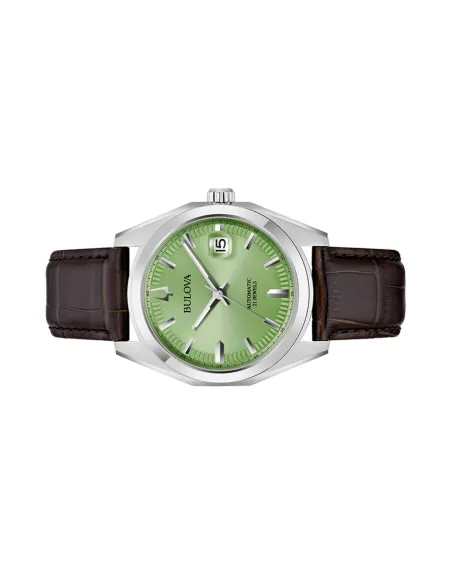 reloj automático hombre Bulova Surveyor 96B427 39mm cristal de zafiro correa de cuero
