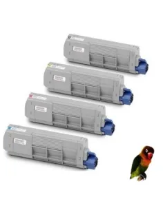 4 toner  Compatibles OKI Executive ES8453 / ES8473 negro cián magenta amarillo 2