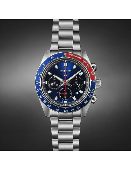 solar hombre Seiko Prospex SpeedTimer SBDL097 JDM  41.4mm 100m WR cristal de zafiro anti-reflejos