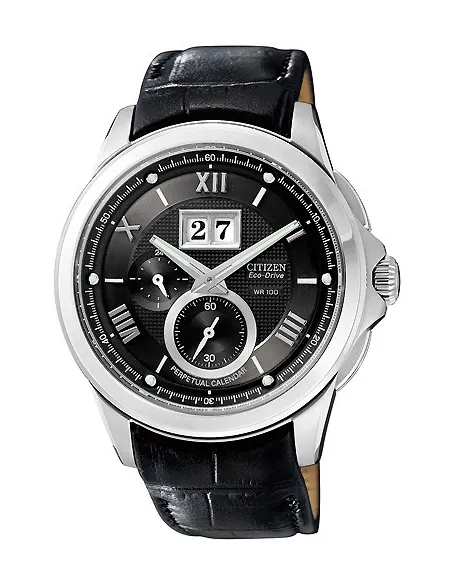 Citizen Eco-Drive  BT0001-12E 45mm 100m WR Calendario Perpetuo correa de cuero movimiento Eco-Drive