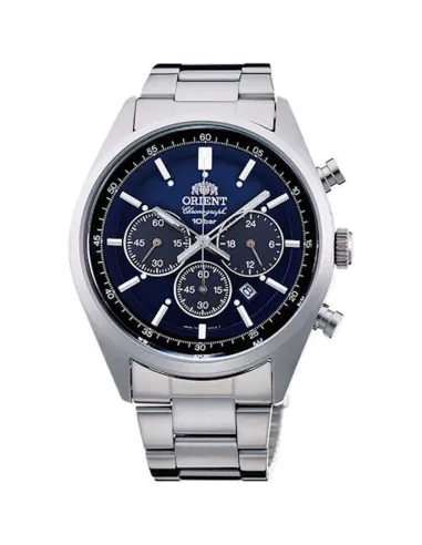 reloj cronógrafo solar hombre Orient Sporty NEO 70s WV0021TX JDM  SOLAR PANDA Royal Blue 42mm 100m WR