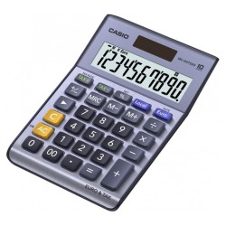 Casio MS-100TERII Calculadora de Sobremesa - Pantalla LCD de 10 Digitos - Alimentacion Solar y Pilas