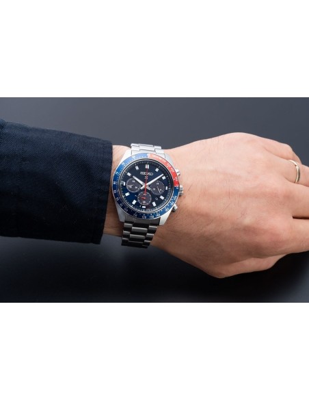 solar hombre Seiko Prospex SpeedTimer SBDL097 JDM  41.4mm 100m WR cristal de zafiro anti-reflejos