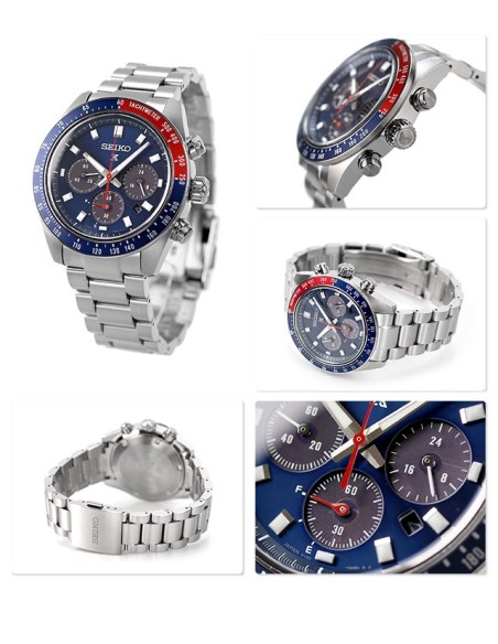 solar hombre Seiko Prospex SpeedTimer SBDL097 JDM  41.4mm 100m WR cristal de zafiro anti-reflejos