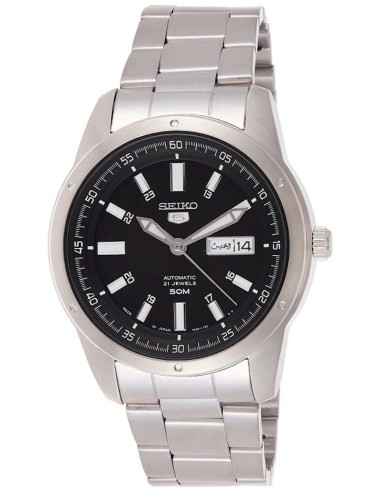reloj automático hombre Seiko 5 SNKN13J1 42mm 50m WR Hecho en Japón correa de acero 7S26