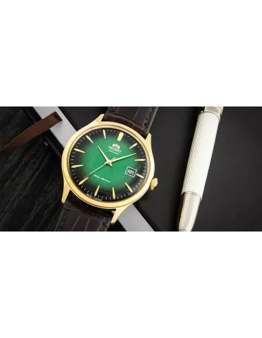 reloj hombre automático Orient Bambino FAC08002F verde cuero