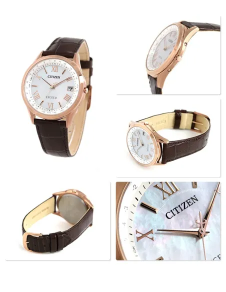 reloj titanio radio-control hombre Citizen Exceed CB1112-07W JDM 38mm Cristal de zafiro