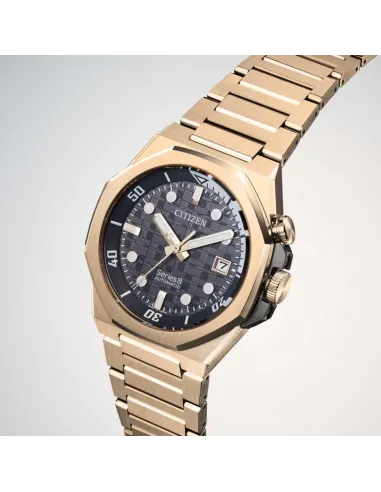 Citizen Series 8 890 NB6069-53H JDM Automatic Rose Gold Tokyo Skyline Gray 42.6mm Cristal de zafiro antirreflejos 200m