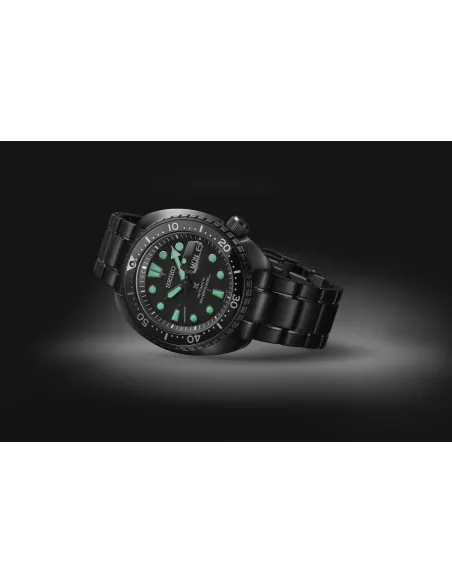 Seiko Prospex Sea Turtle SRPK43 BLACK Series Night Vision Turtle Diver 45mm 200m WR cristal de zafiro