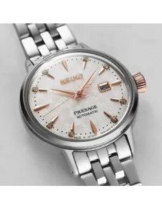 Reloj automático mujer Seiko Presage Cocktail Club SRE009J1 30.3mm 50m WR Esfera con diamantes correa de acero 2