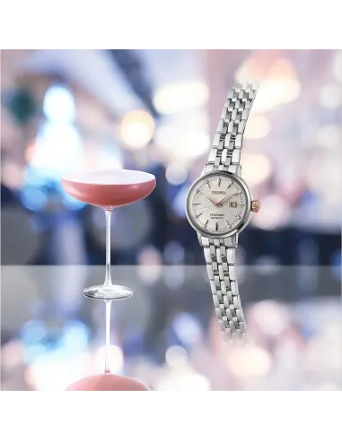 Reloj automático mujer Seiko Presage Cocktail Club SRE009J1 30.3mm 50m WR Esfera con diamantes correa de acero