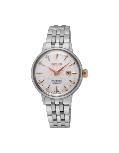 Reloj automático mujer Seiko Presage Cocktail Club SRE009J1 30.3mm 50m WR Esfera con diamantes correa de acero