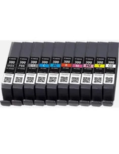 10 tintas Compatibles Canon PFI300 PFI-300 para Canon imagePROGRAF Pro-300 2