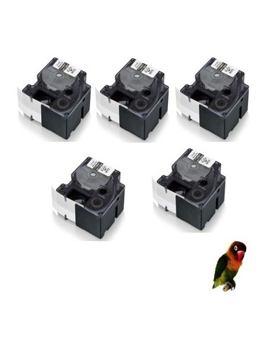 cinta Compatible Dymo 18445 / S0718620 Negro / Blanco para Dymo Rhino 4200, 5200, 5000, 6000