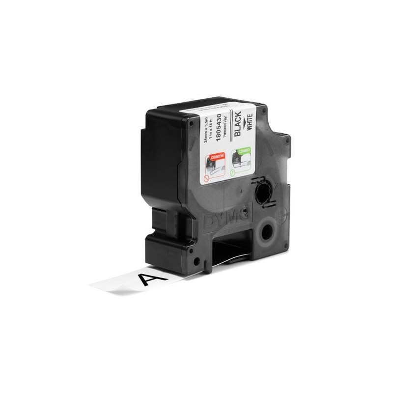 Dymo 1805430 compatible cinta rotuladora 24mmX5.5M negro sobre blanco Dymo Rhino